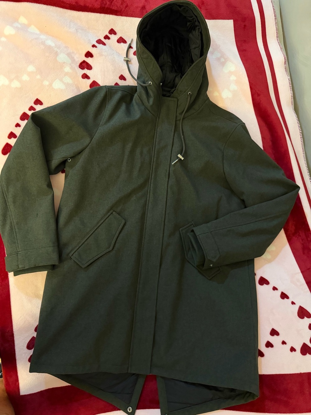 Levi’s Men's Hooded Parka Coat in Dark Olive Green